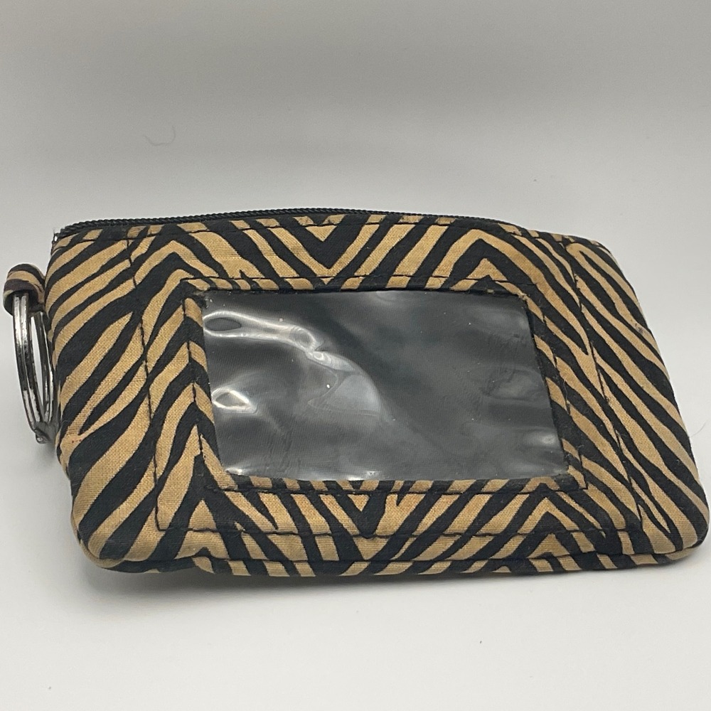 Vera Bradley Zebras quilted money card holder keychain wallet animal maximalist